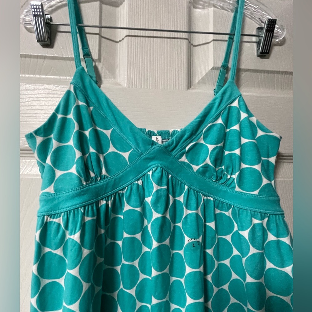 NWT: AEROPOSTALE Teal & White Polka Dot VNeck Adjustable Straps Size Large - Picture 5 of 8